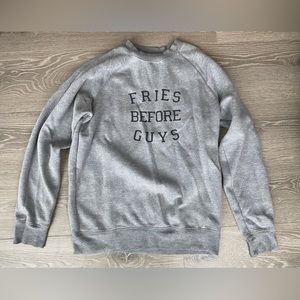Brunette the Label ‘Fries before Guys’ Grey Sweatshirt
